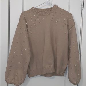 Pearl detail mini sweater